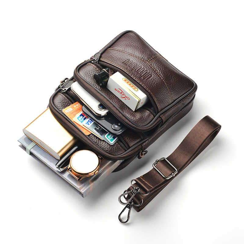 Novo couro genuíno dos homens  - Tablet Shoulder Bag avaliação e preço